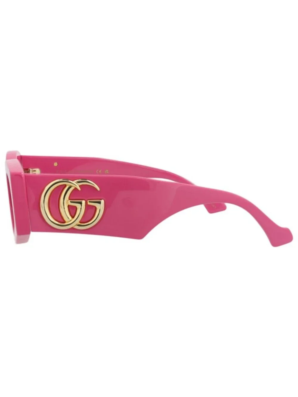 New Gucci Women's Sunglasses Square Rectangle Recycled Acetate Frame Fuchsia